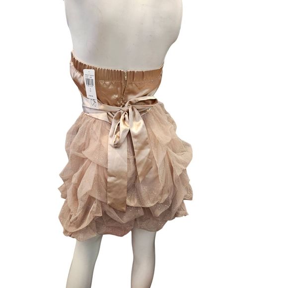 Speechless New w Tags Sparkly Gold Tulle Strapless Dress sz 9 New Years Formal D - Picture 7 of 12